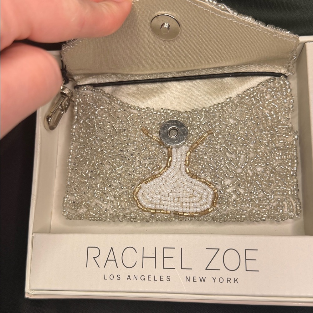 NWT Rachel Zoe Elegant Beaded Martini Card Case & Charm Set - Picture 6 of 7